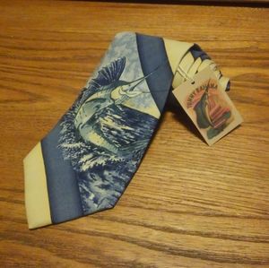 🌴 Tommy Bahama 🐟 Tie 👔 Necktie 🆕 NWT Marlin Florida Blue Beige Fish Ocean